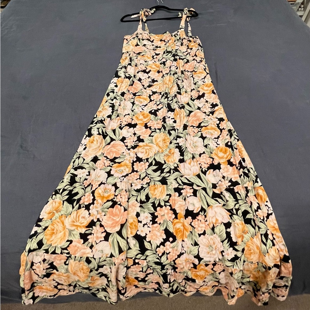 American Eagle Outfitters Floral Tie-Strap Midi Dress - XL